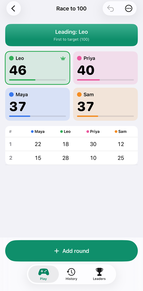 Chalkly game target screen