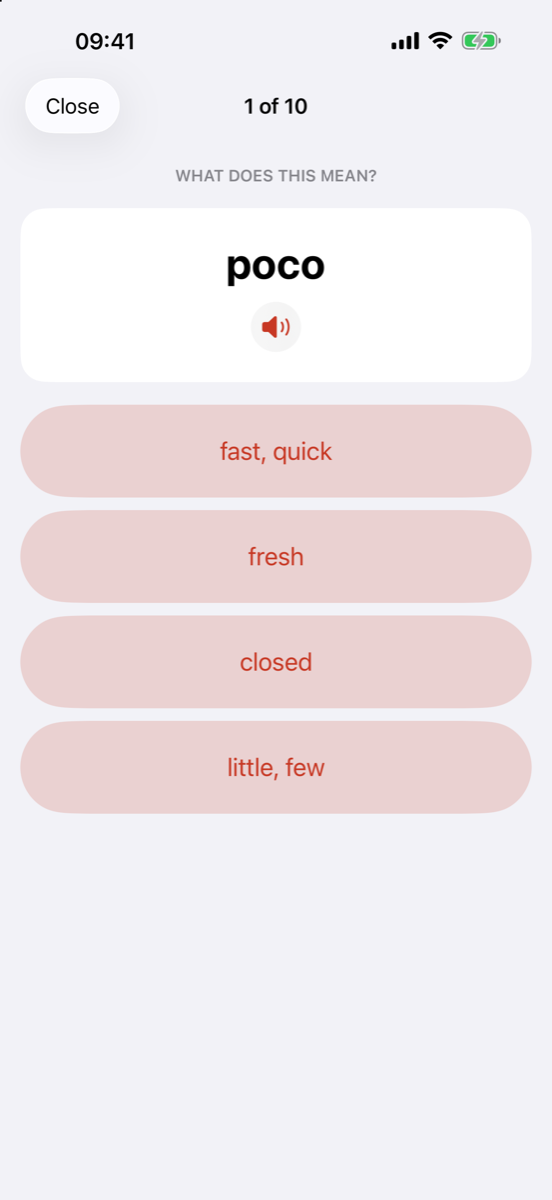 Core Spanish quiz