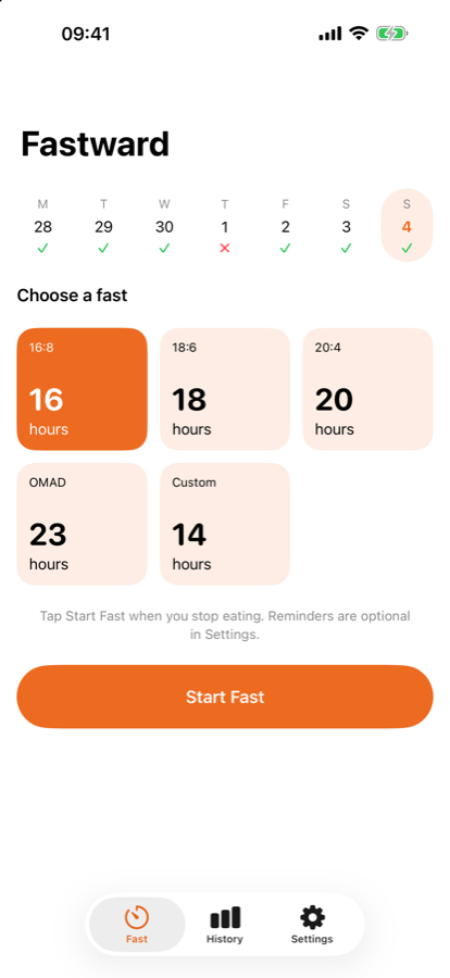 Fastward plan picker