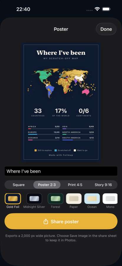Foilmap poster themes