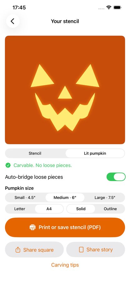 Gourdly lit pumpkin preview