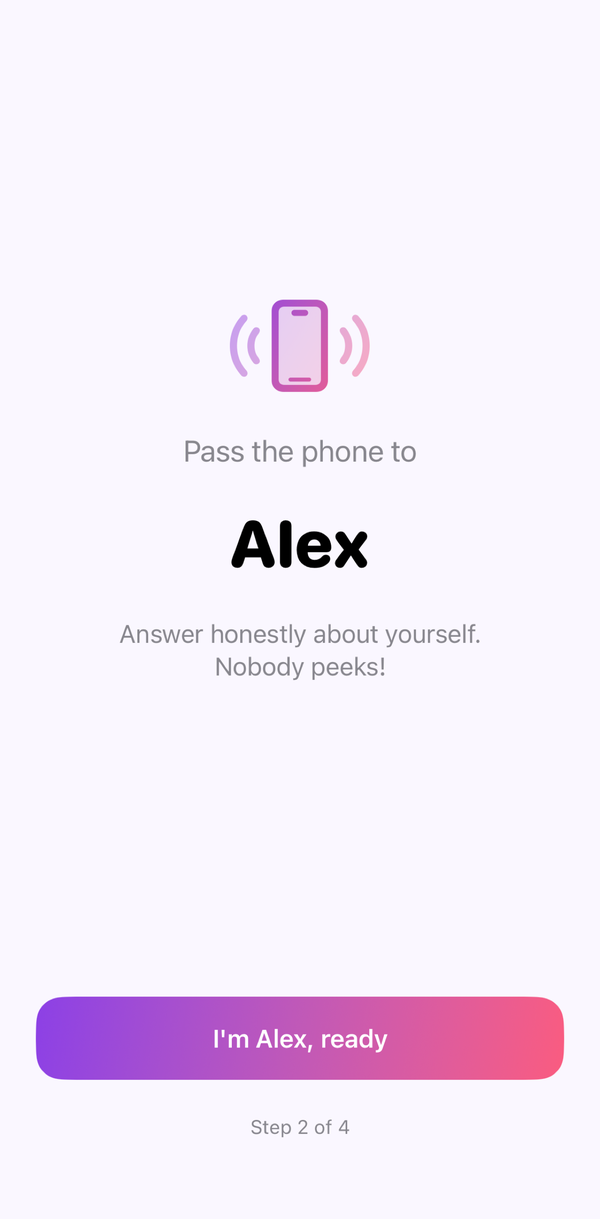 Knowmates handover screen