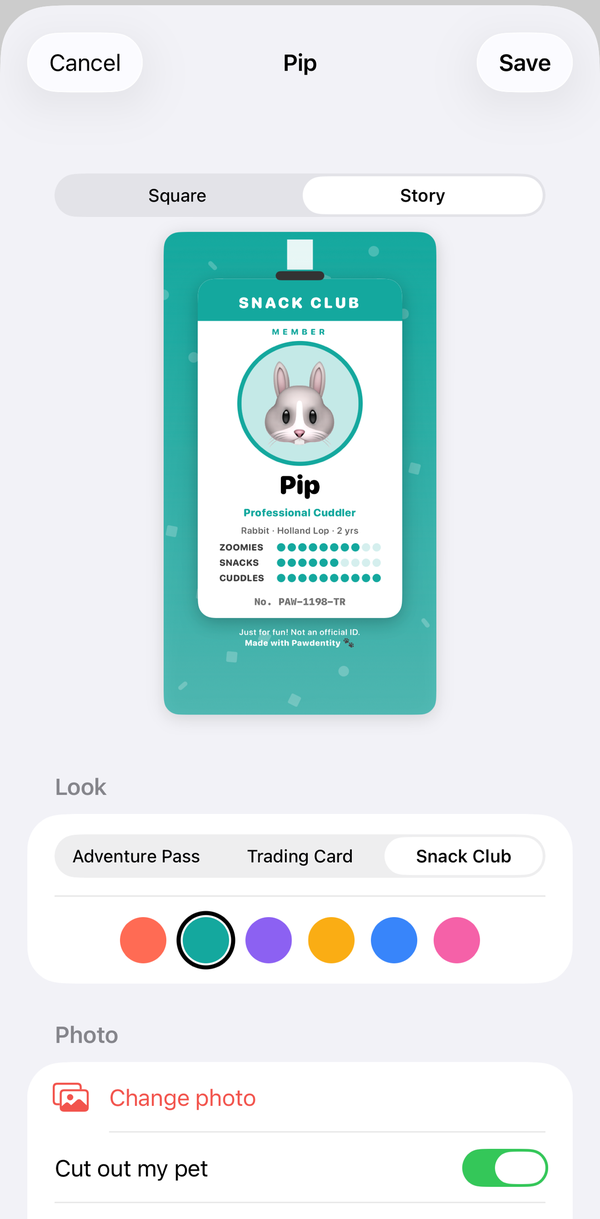 Pawdentity screen screen