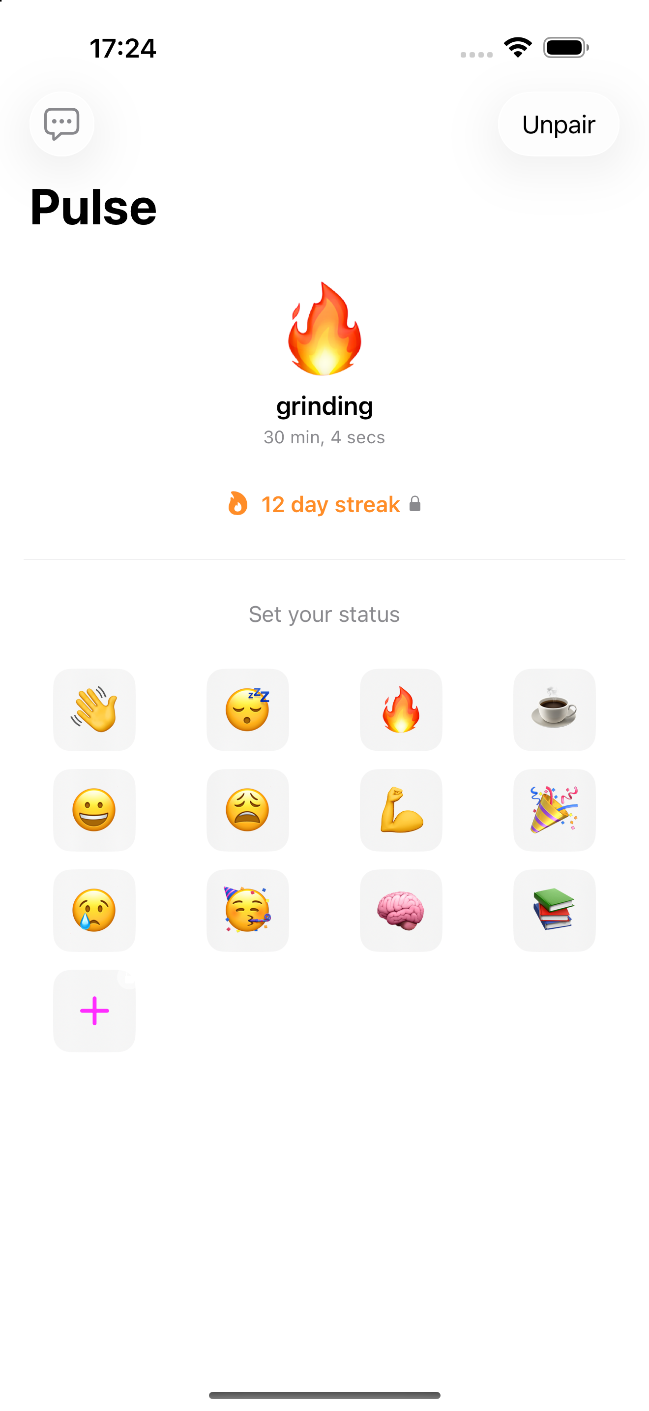 Pulse home screen