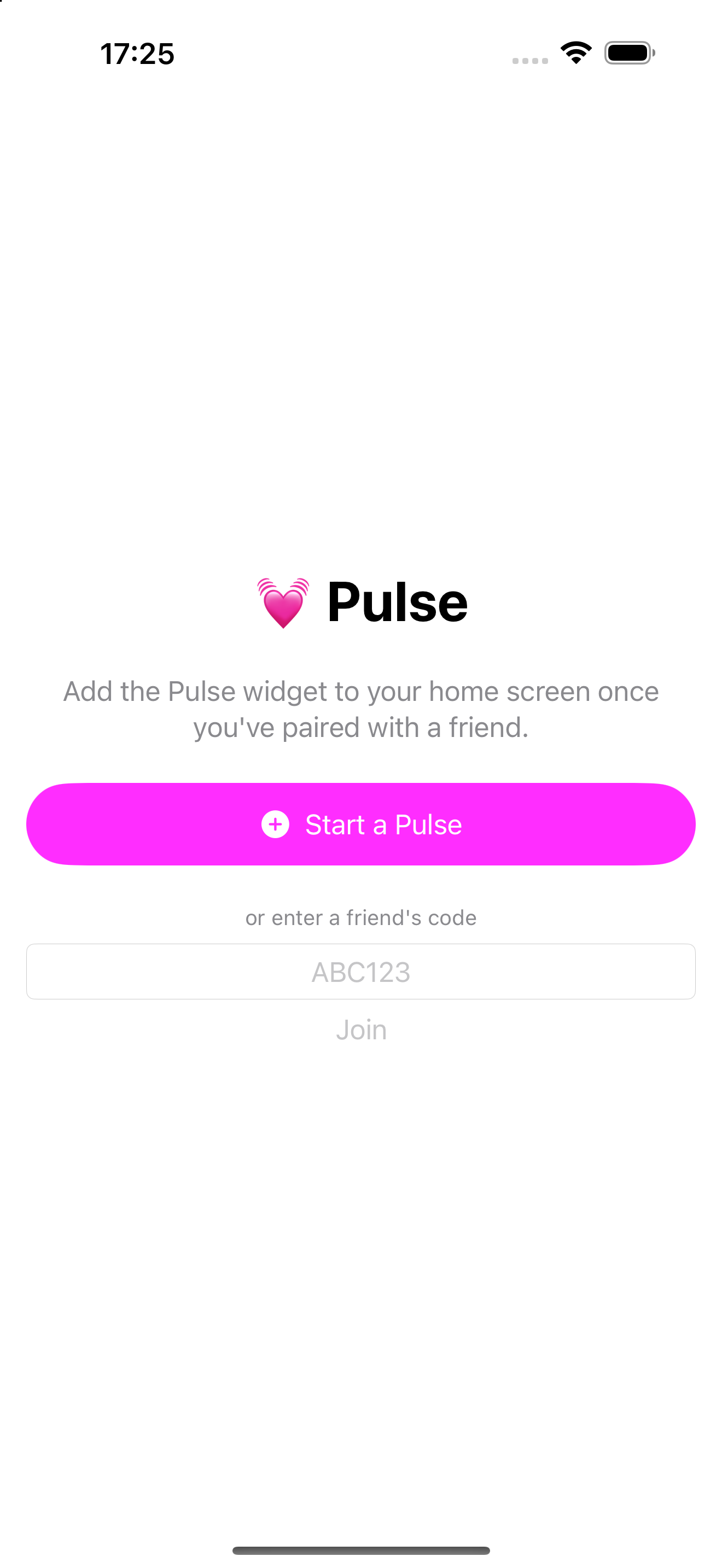 Pulse pairing screen
