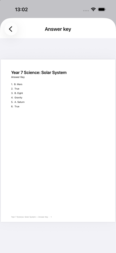 Quizroom answer key PDF