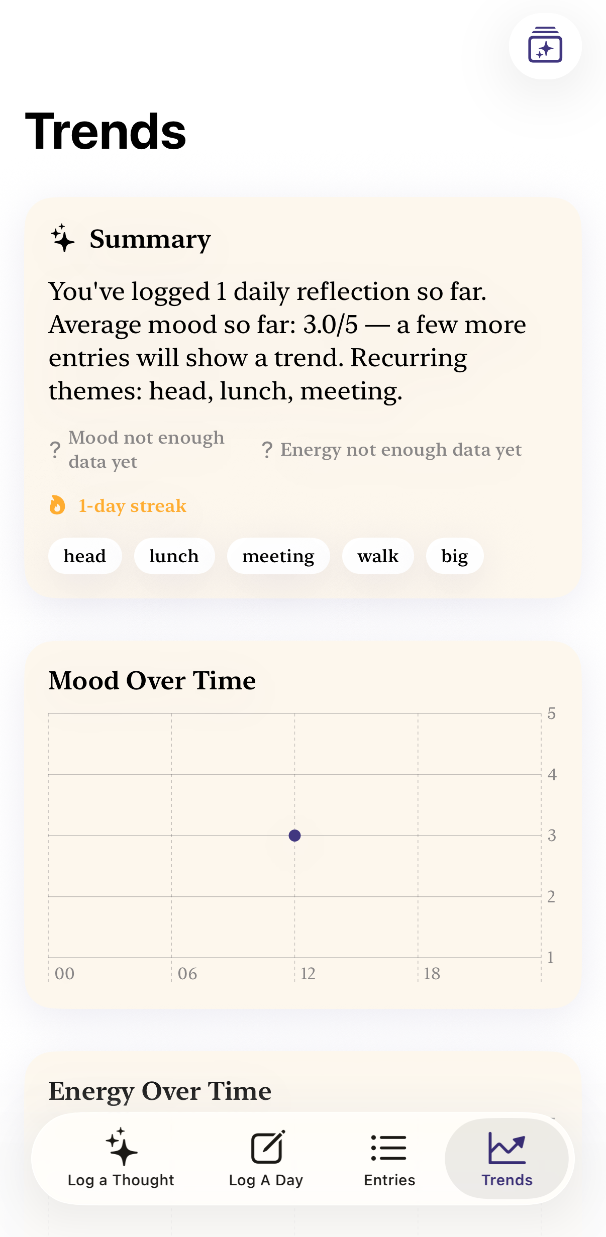 Reflect trends screen